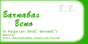 barnabas beno business card